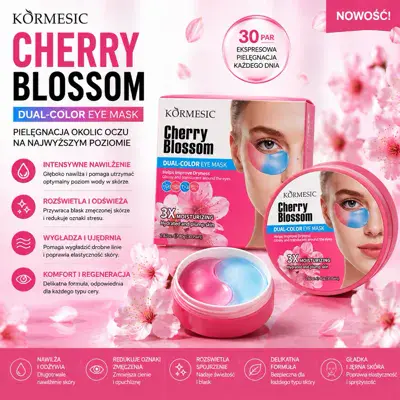 KÖRMESIC Cherry Blossom Dual-Color Eye Mask dwukolorowe płatki pod oczy