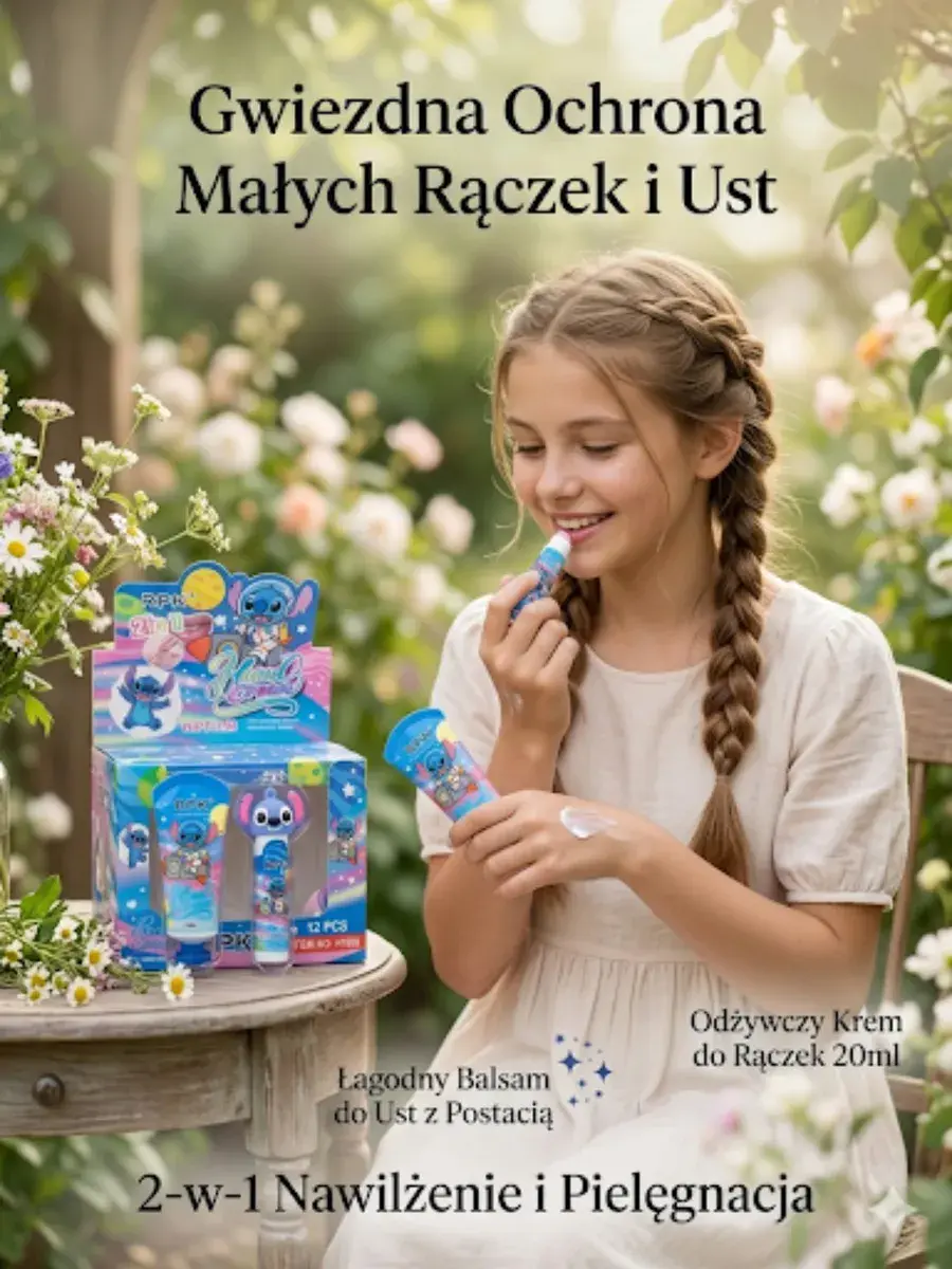 Łagodny balsam do ust i odżywczy krem do rąk 2w1 z postacią