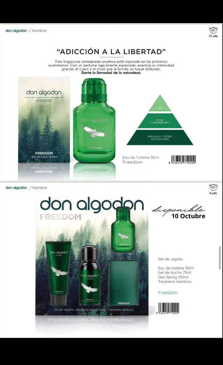 Zestaw dla mężczyzn don algodon Freedom 30ml zielony metalowy etui