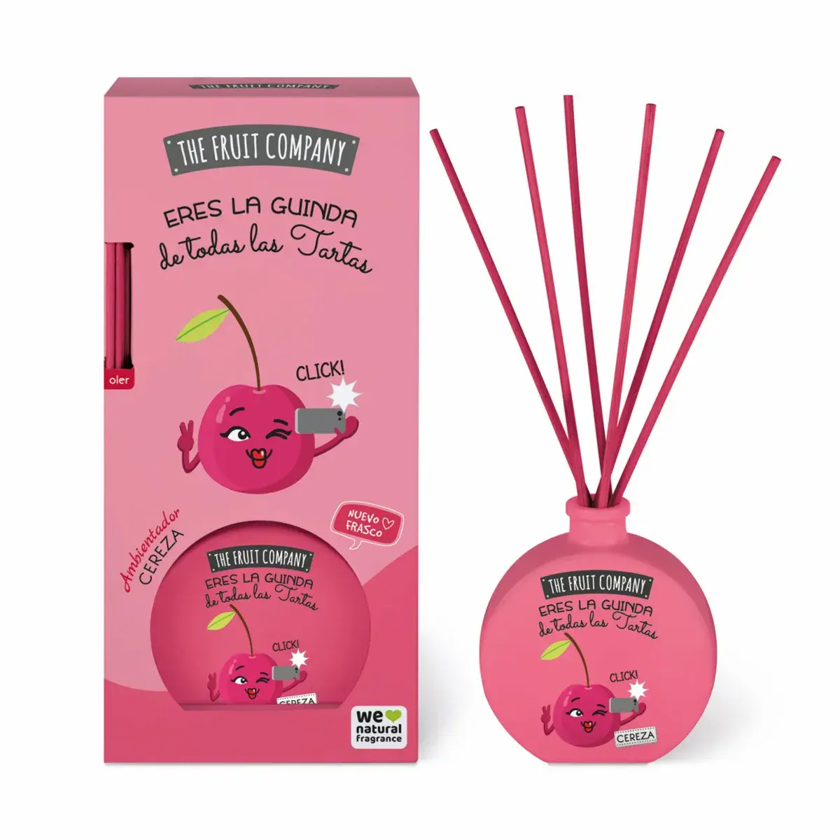 Dyfuzor zapachowy wiśnia 40ml z patyczkami różowy