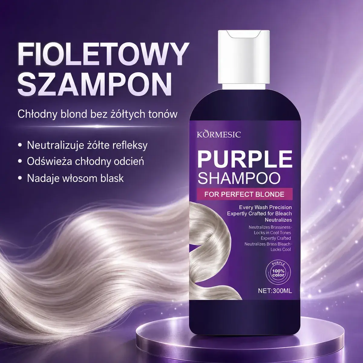 KÖRMESIC Purple Shampoo fioletowy szampon do włosów blond 300 ml