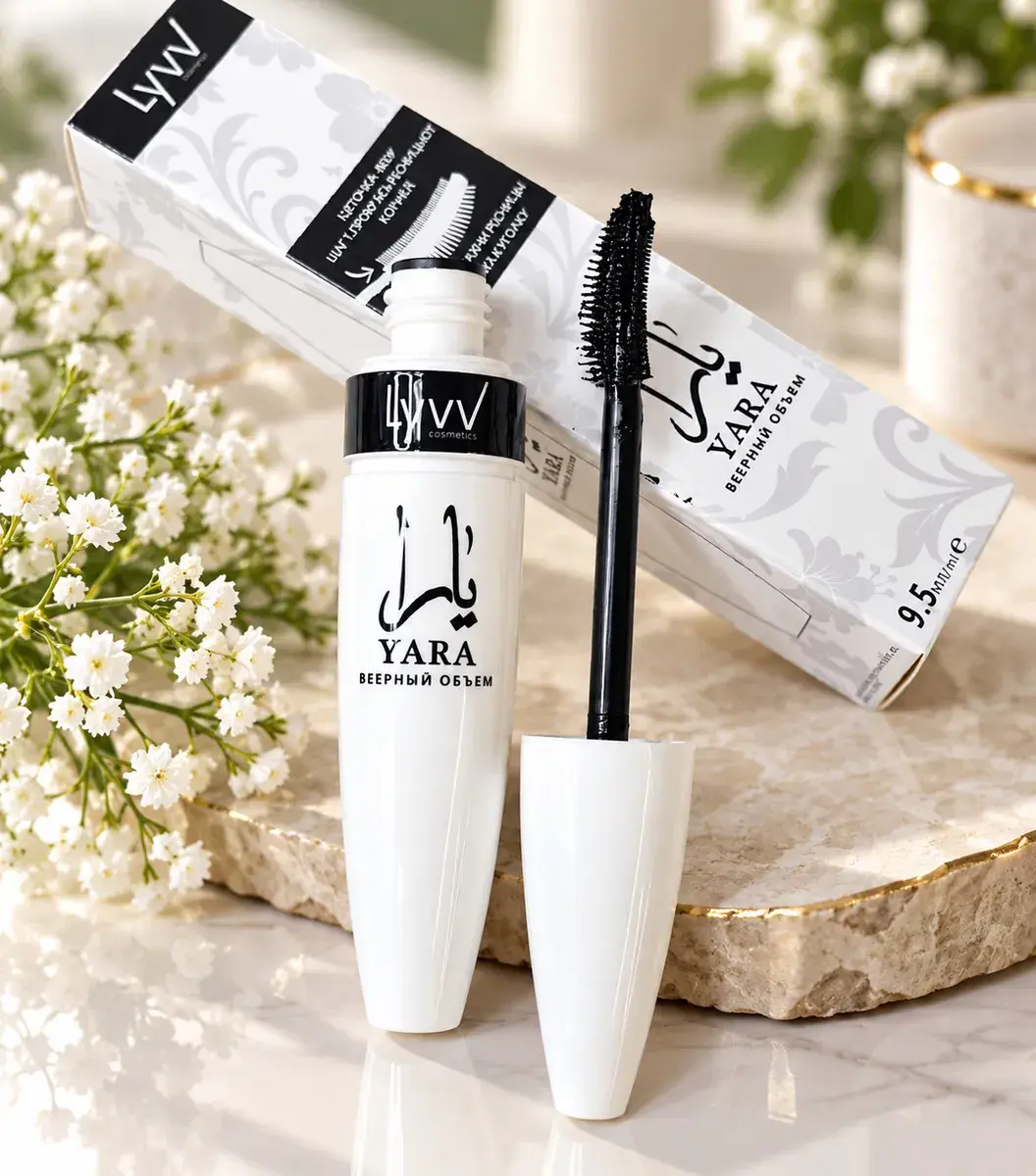 Tusz do rzęs YARA LYVV Cosmetics 9,5 ml biały z czarnym aplikatorem