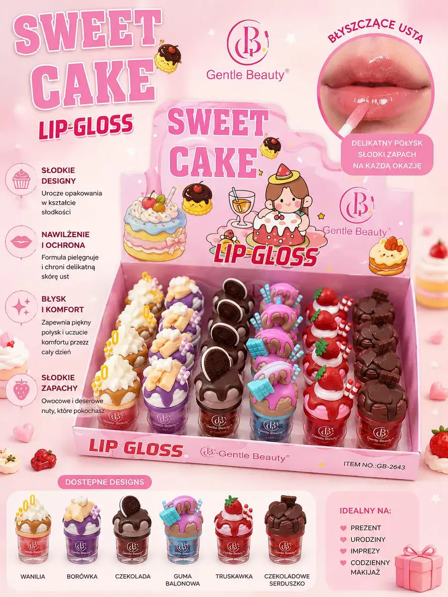 Sweet Cake Lip Gloss błyszczyk do ust o słodkich zapachach
