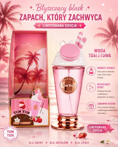 Woda Toaletowa Yum Yum 200ml z Perłowym Efektem i Owocowym Zapachem