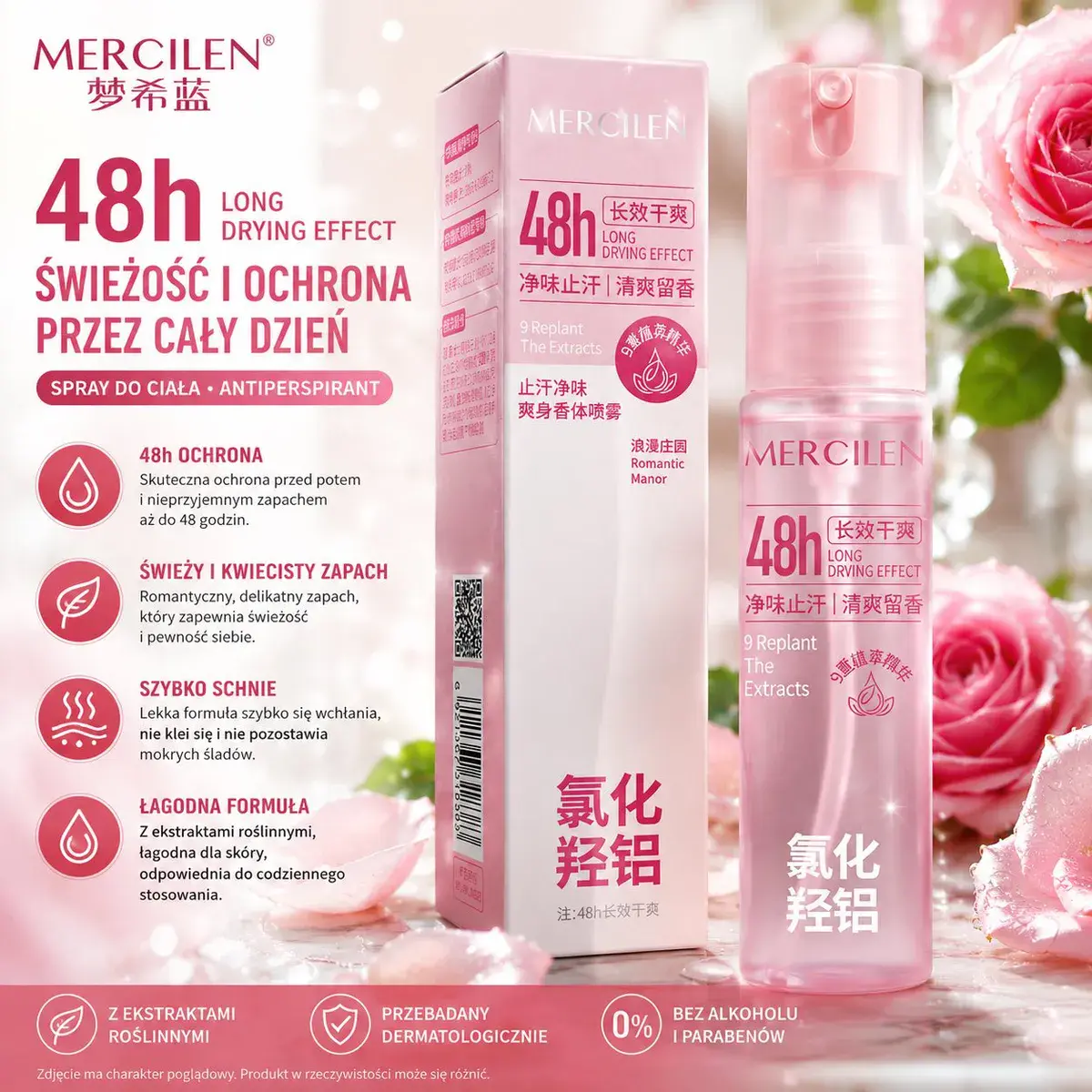 Mercilen 48h Antyperspirant Spray 50 ml Romantic Manor