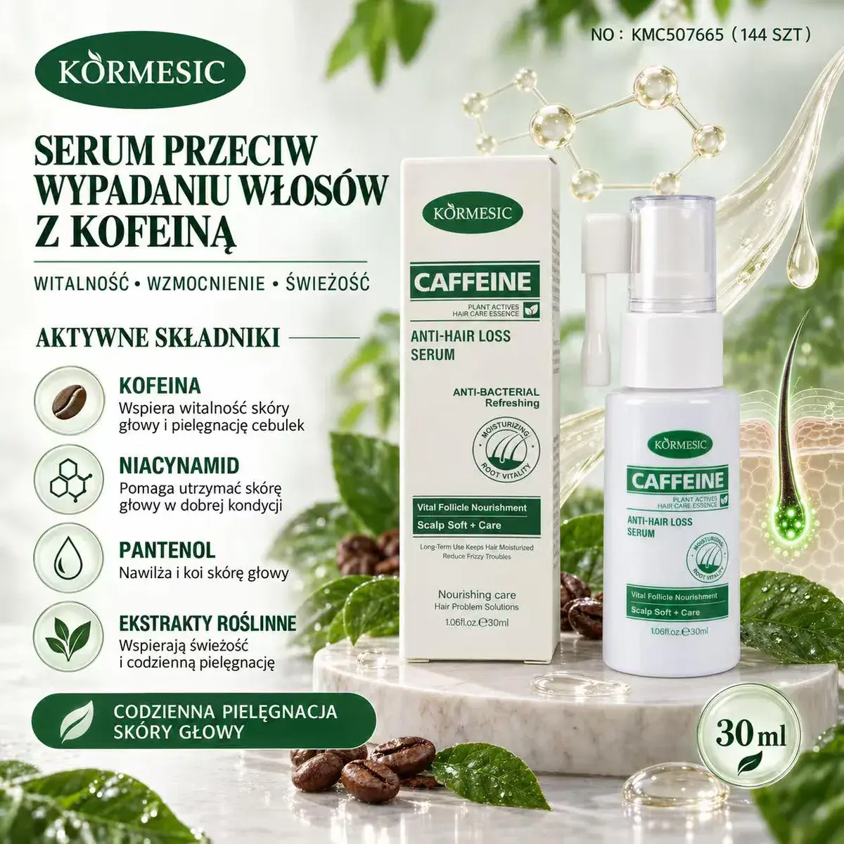 Kormesic Serum Przeciw Wypadaniu Włosów z Kofeiną 30ml