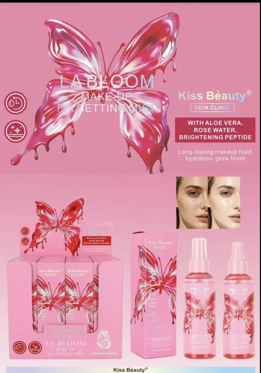 Kiss Bèauty La Bloom Fix Setting Mist z aloesem i różą 100 ml