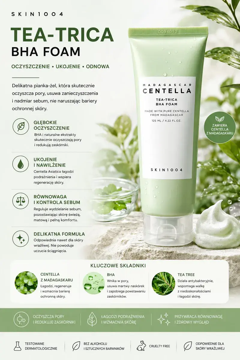 Skin1004 Tea-Trica BHA Foam pianka oczyszczająca 125 ml