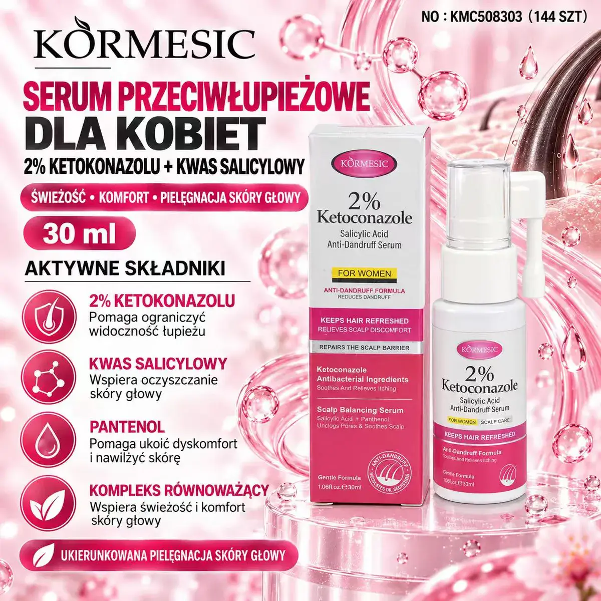 Körmesic Serum Przeciwłupieżowe 2% Ketokonazolu 30 ml dla Kobiet