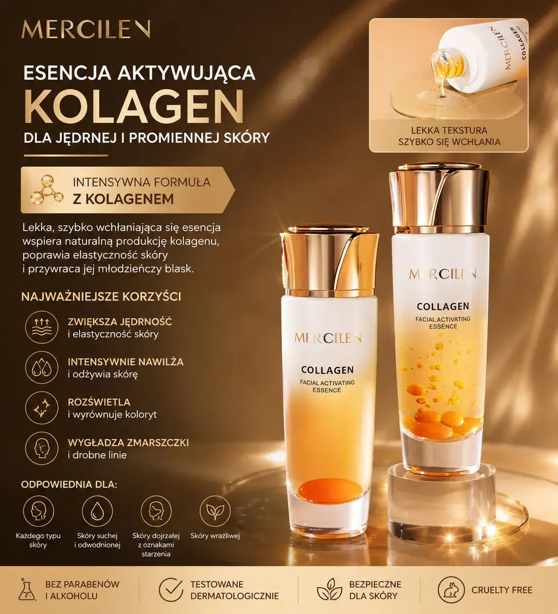 MERCILEN Collagen Esencja Aktywująca Kolagen do Twarzy
