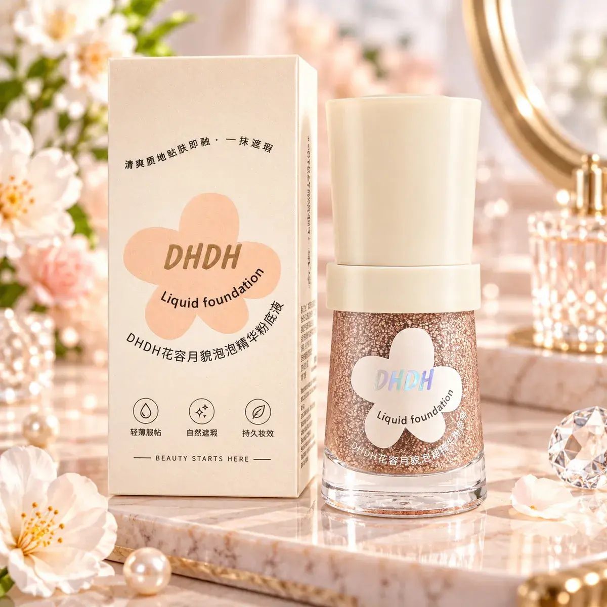 DHDH Liquid Foundation podkład w płynie naturalny efekt