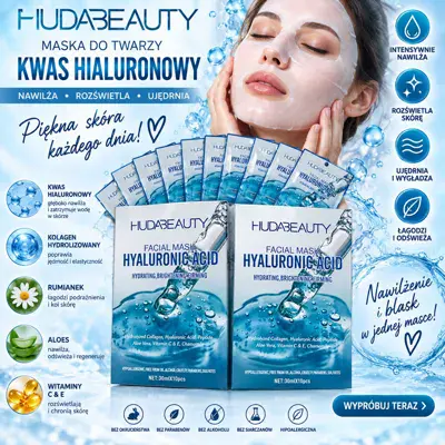 Maska do twarzy HUDA BEAUTY z kwasem hialuronowym 30 ml