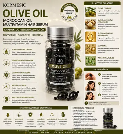 KORMESIC Olive Oil Multivitamin Hair Serum kapsułki do włosów 40 szt