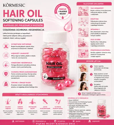 KORMESIC Hair Oil Kapsułki do pielęgnacji włosów z olejami