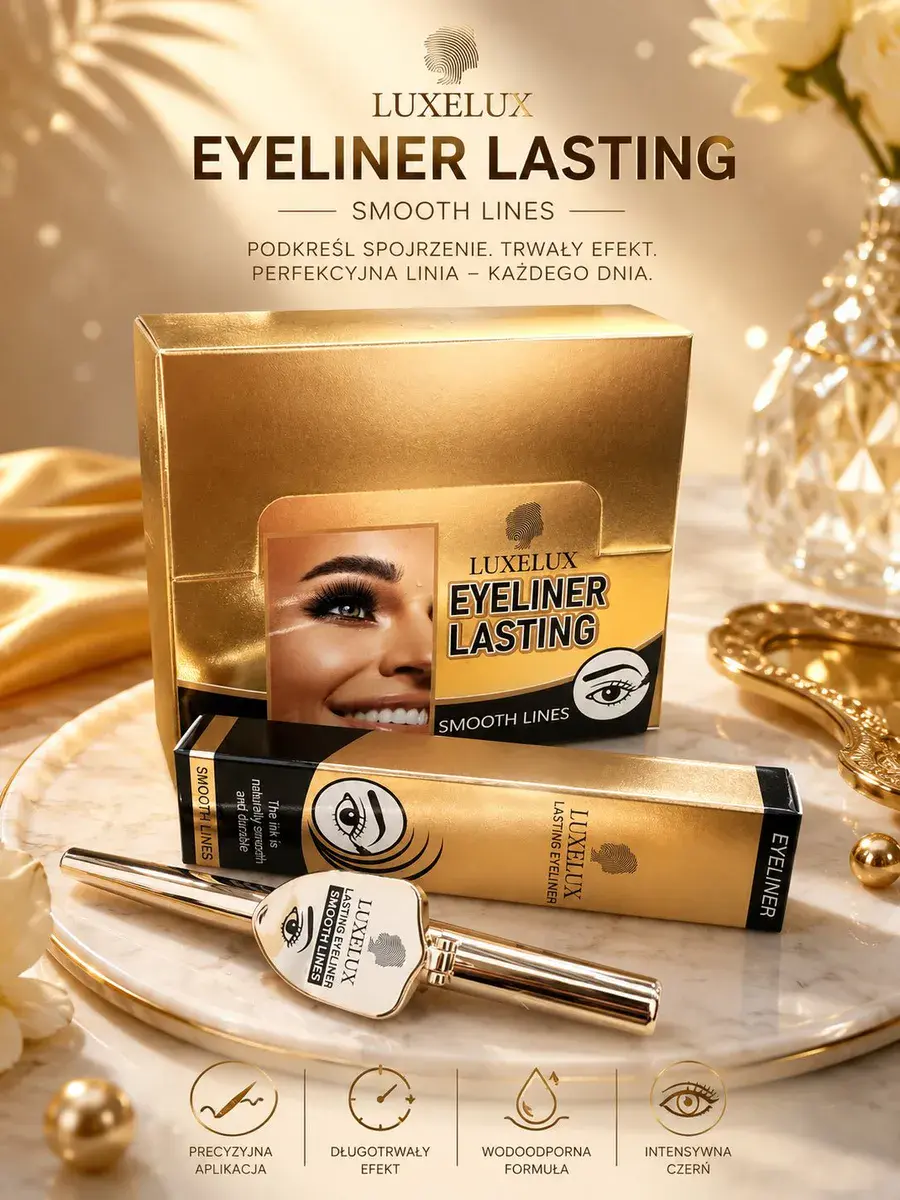 LUXELUX Eyeliner Lasting Smooth Lines wodoodporny czarny