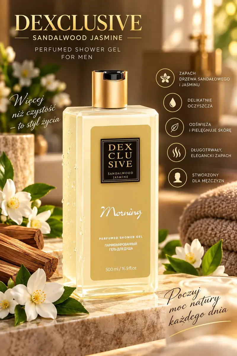 DEXCLUSIVE Sandalwood Jasmine Perfumowany żel pod prysznic 500 ml