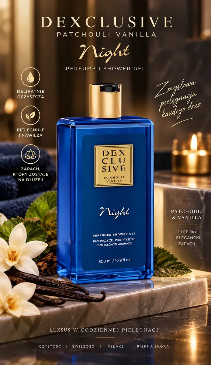 DEXCLUSIVE Patchouli Vanilla Night perfumowany żel pod prysznic 500 ml