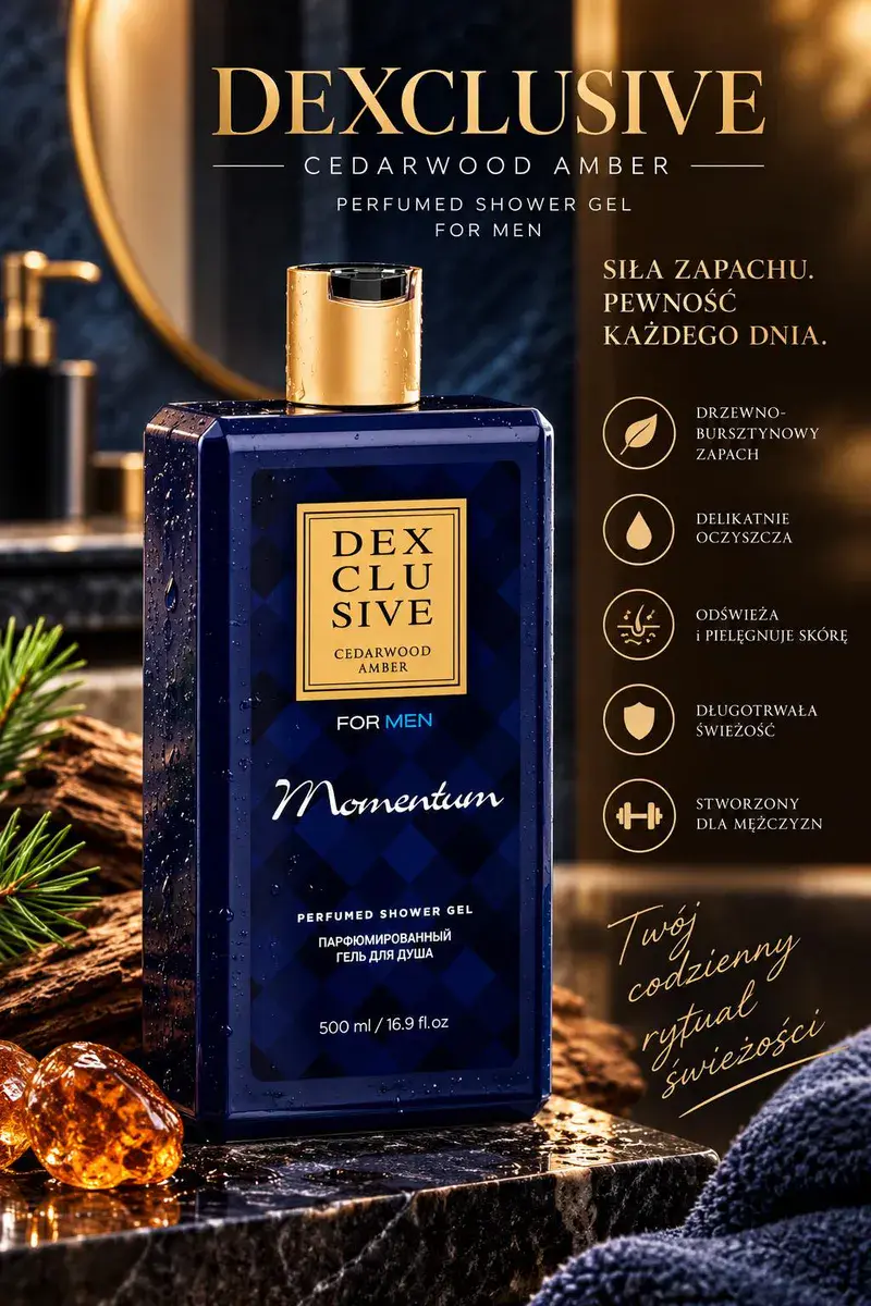 DEXCLUSIVE Cedarwood Amber Perfumowany żel pod prysznic 500 ml