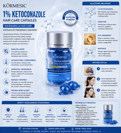 KORMESIC Kapsułki do pielęgnacji włosów 1% Ketokonazol 6 szt