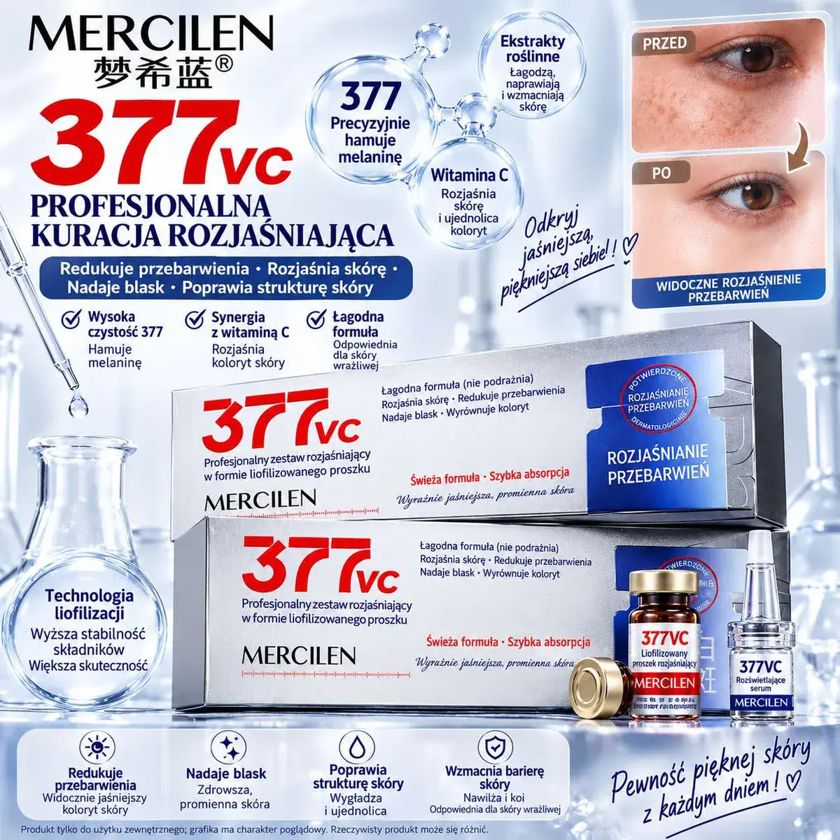 Mercilen 377VC Profesjonalna kuracja rozjaśniająca przebarwienia