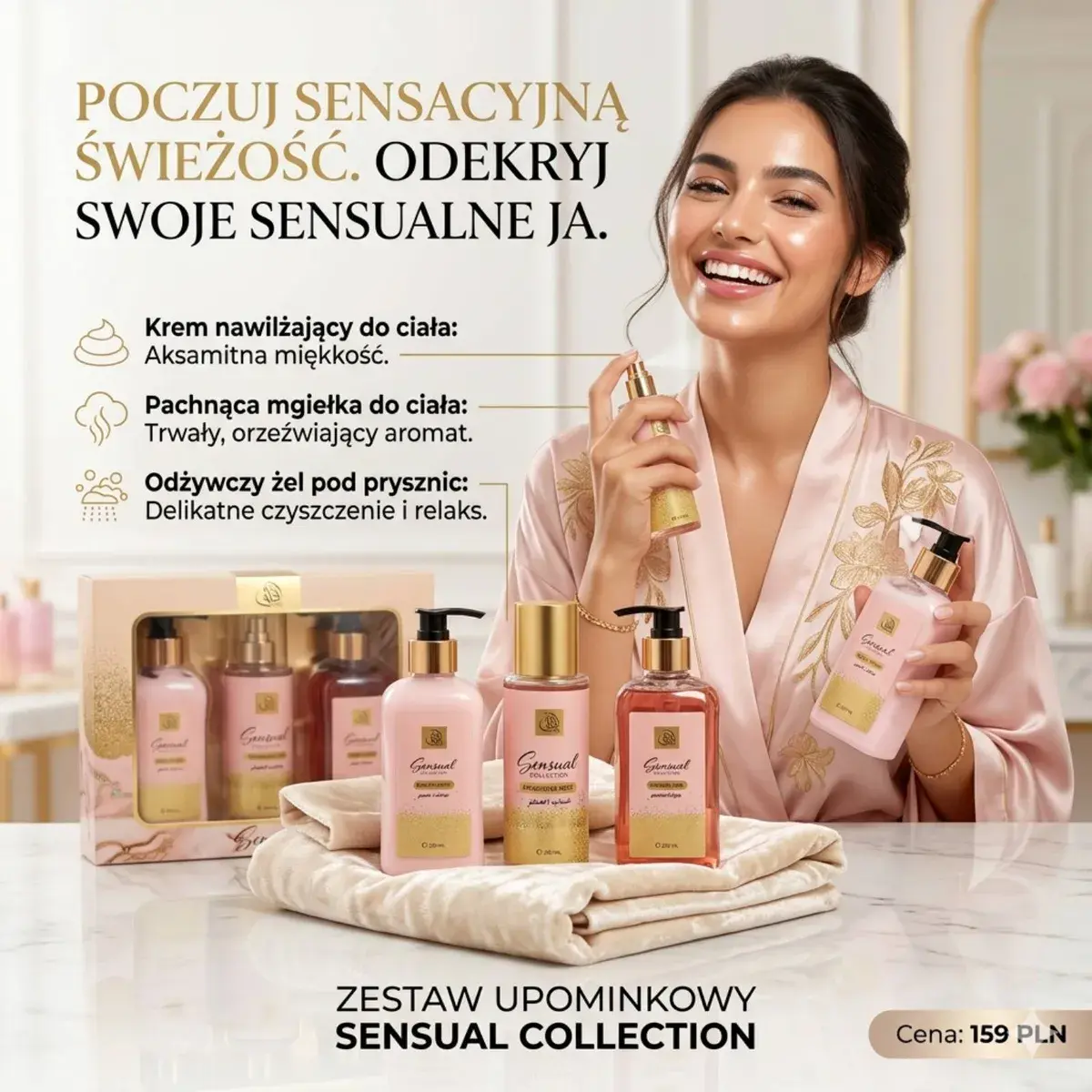 Zestaw Sensual Collection do pielęgnacji ciała 3 elementy 230 ml