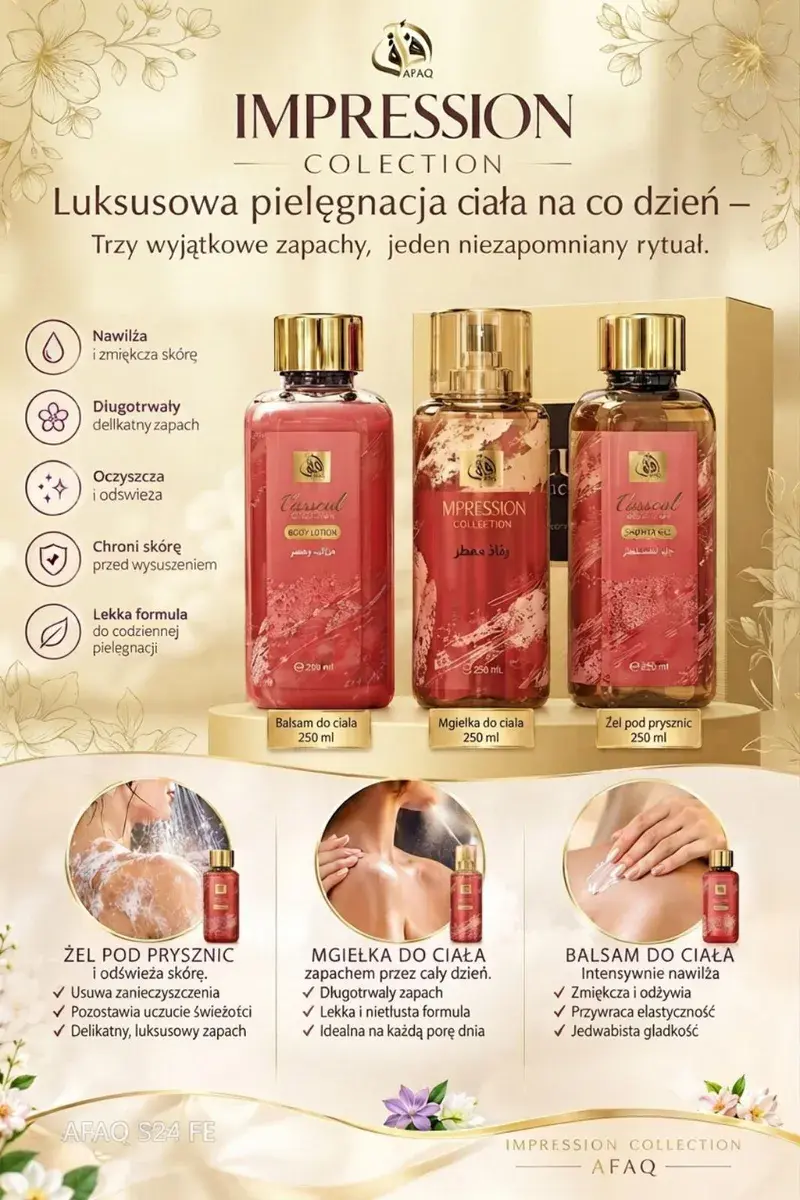 Impression Collection zestaw do pielęgnacji ciała 3x250 ml czerwony
