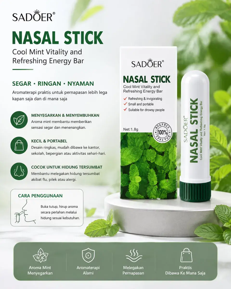 Inhalator do nosa o chłodnym, miętowym zapachu 1,8 g