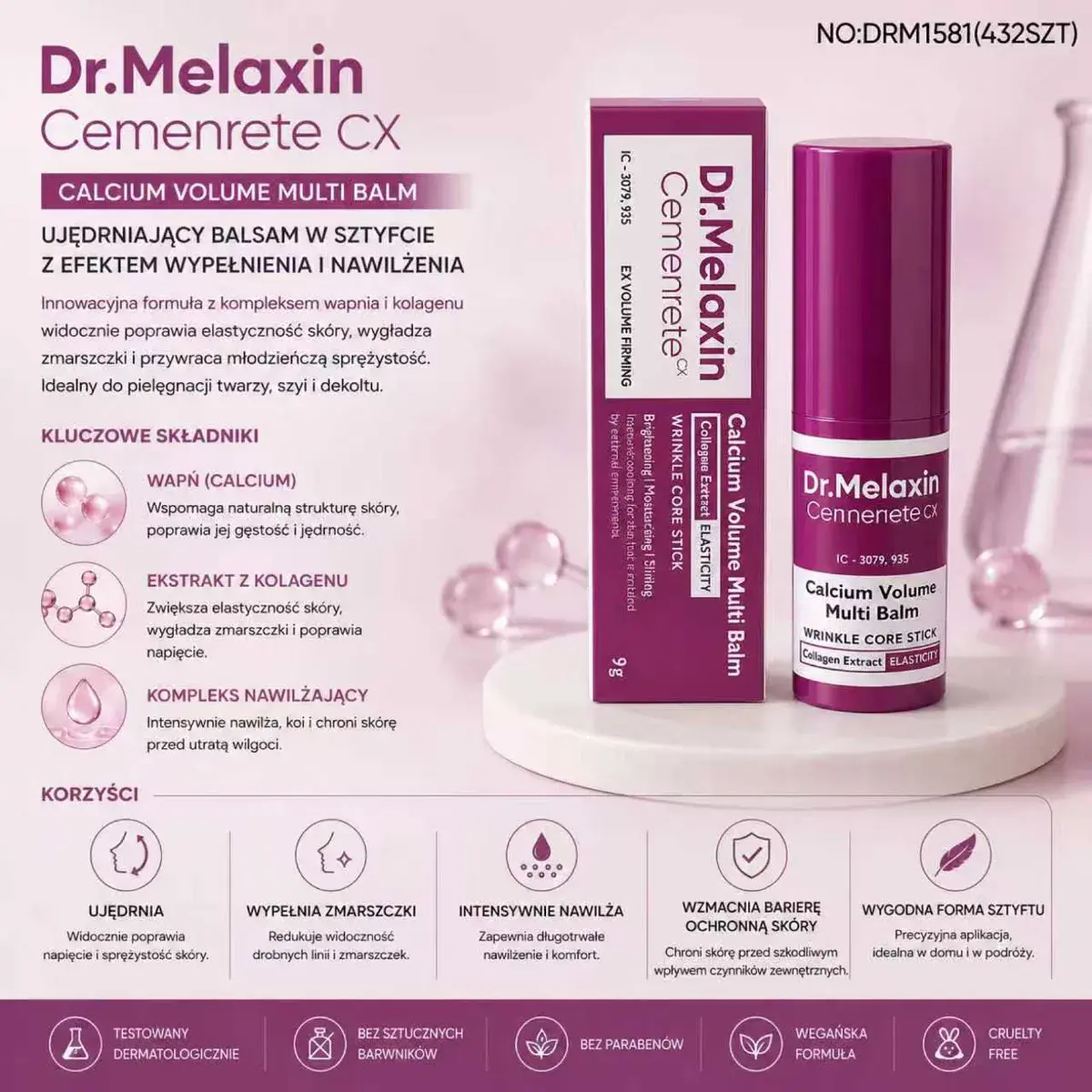 Dr.Melaxin Cemenrete CX Ujędrniający balsam w sztyfcie 9g
