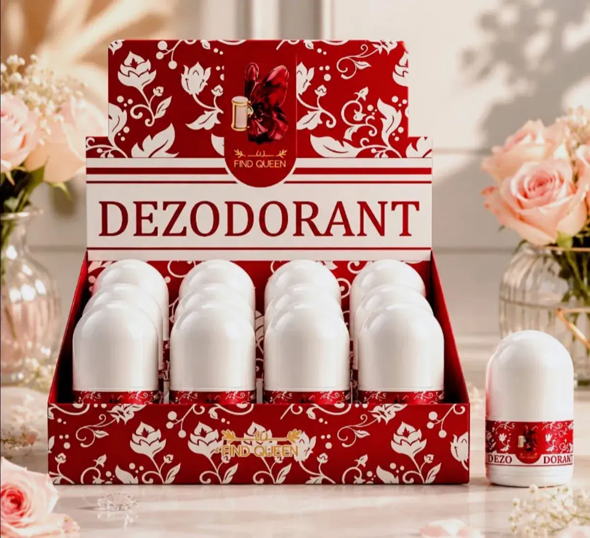 Dezodorant kulkowy Find Queen w czerwonym opakowaniu 12 sztuk