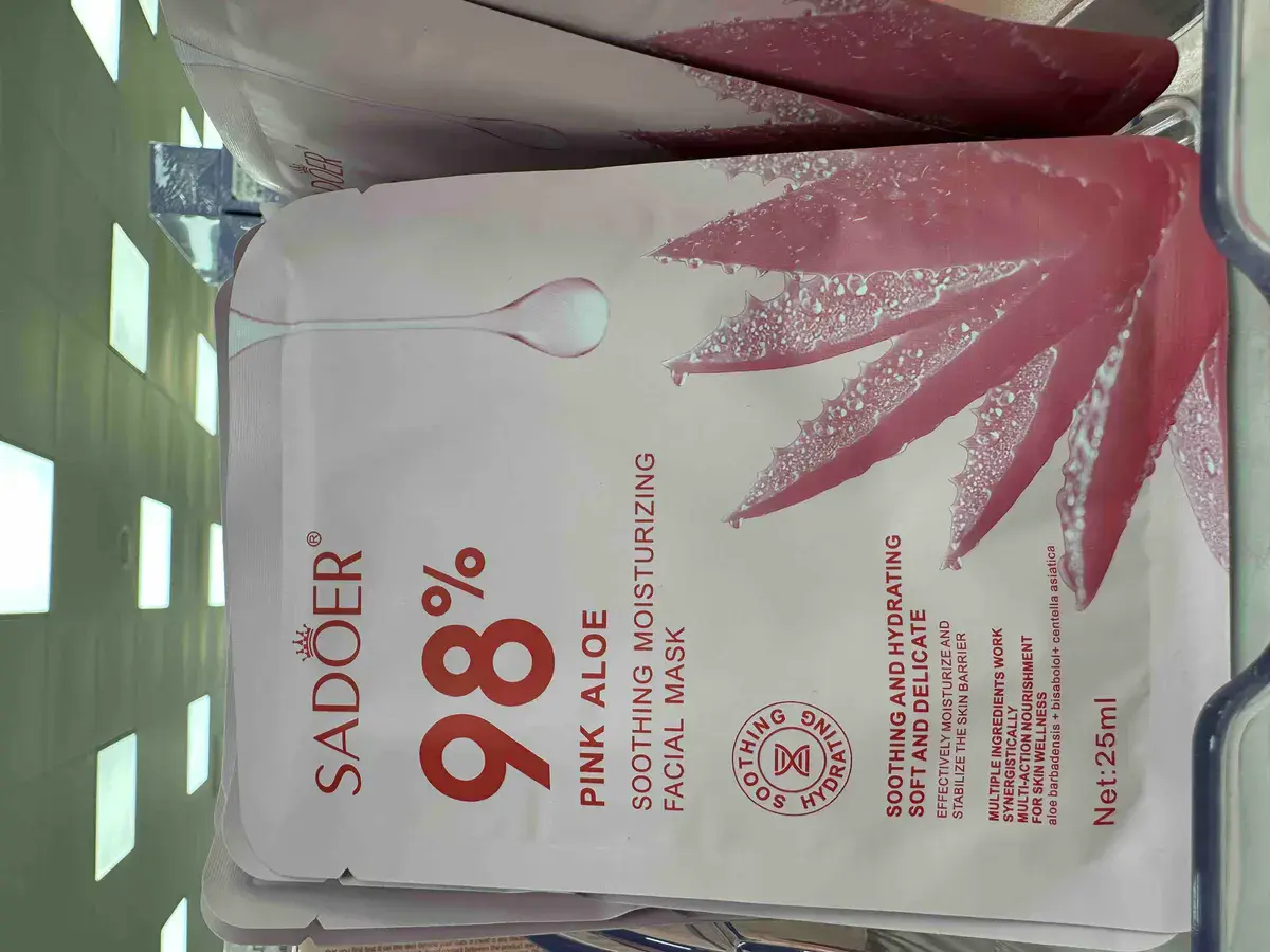 SADOER 98% Pink Aloe Kojąco-nawilżająca maseczka do twarzy 25 ml