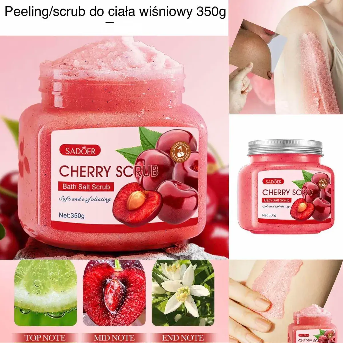 Peeling do ciała wiśniowy 350g Cherry Scrub SADÖER