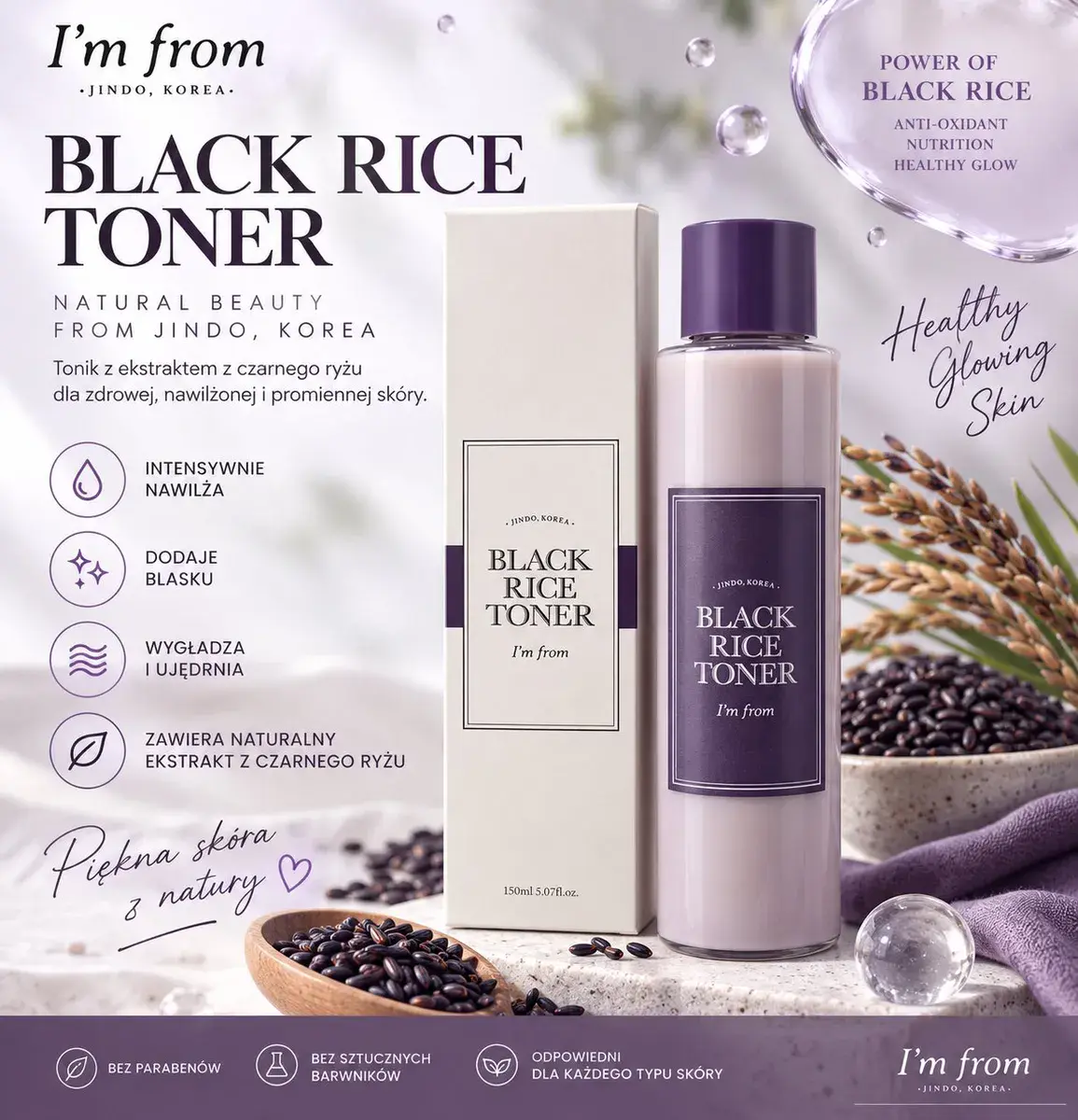 I'm From Black Rice Toner nawilżający tonik z ekstraktem czarnego ryżu 150 ml