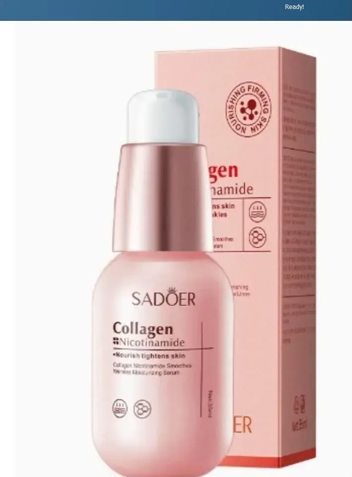 SADOER Kolagenowe serum do twarzy z niacynamidem różowe opakowanie