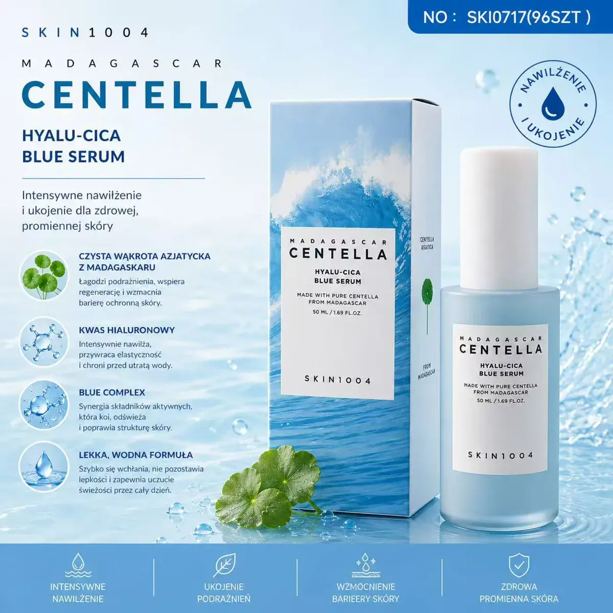 Centella Hyalu-Cica Blue Serum 50 ml intensywne nawilżenie i ukojenie