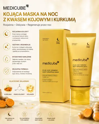 Medicube Kojca Maska na Noc z Kwasem Kojowym i Kurkumą 75 ml