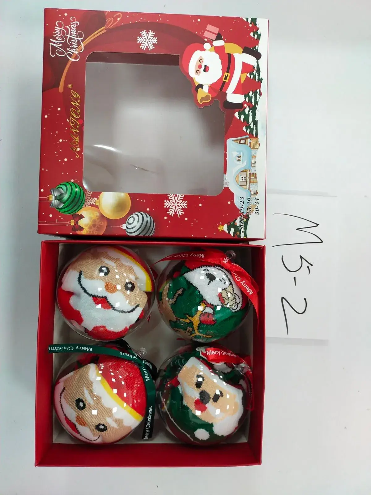 Zestaw Prezentowy 4 Bombki Świąteczne z Santa M