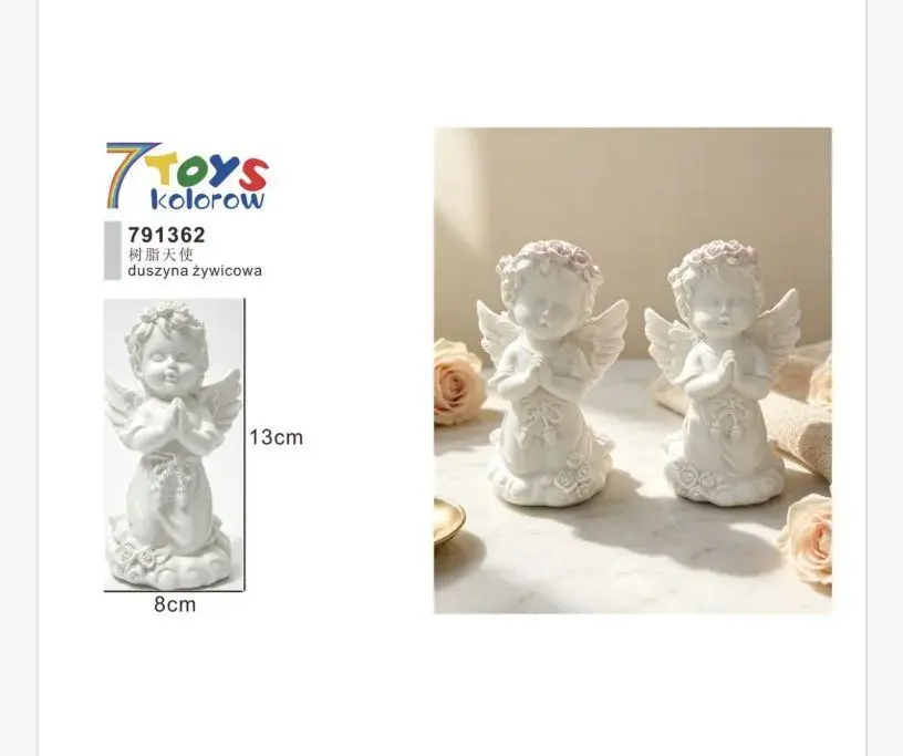 Figurka Aniołka Biała 13x8 cm z żywicy dekoracyjna