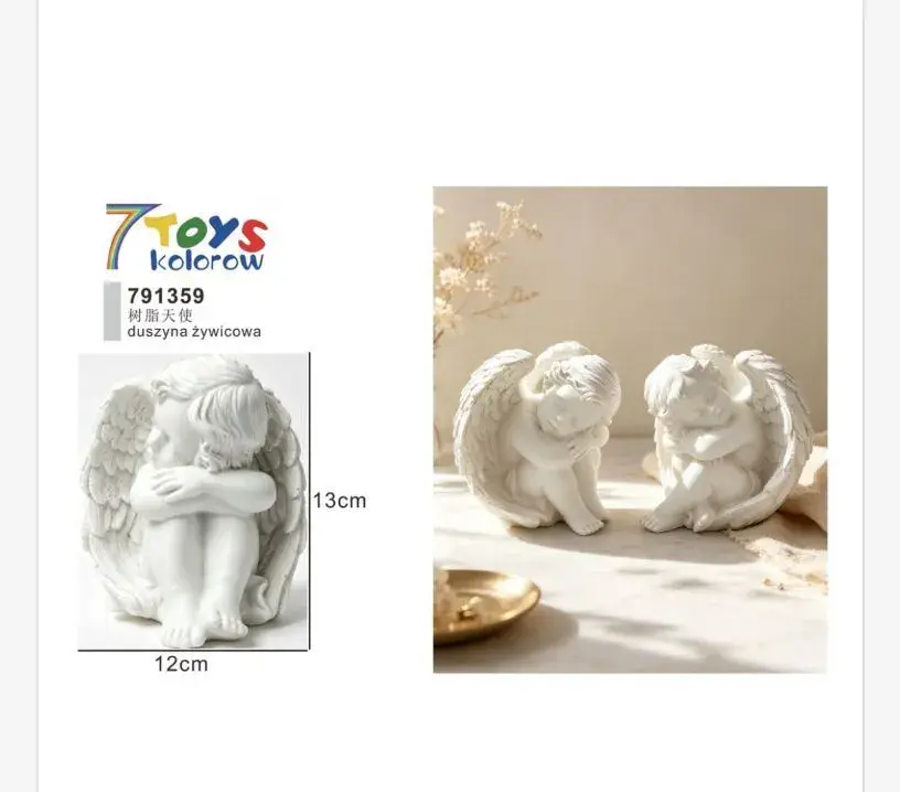 Figurka Aniołka z żywicy biała 13x12 cm dekoracja