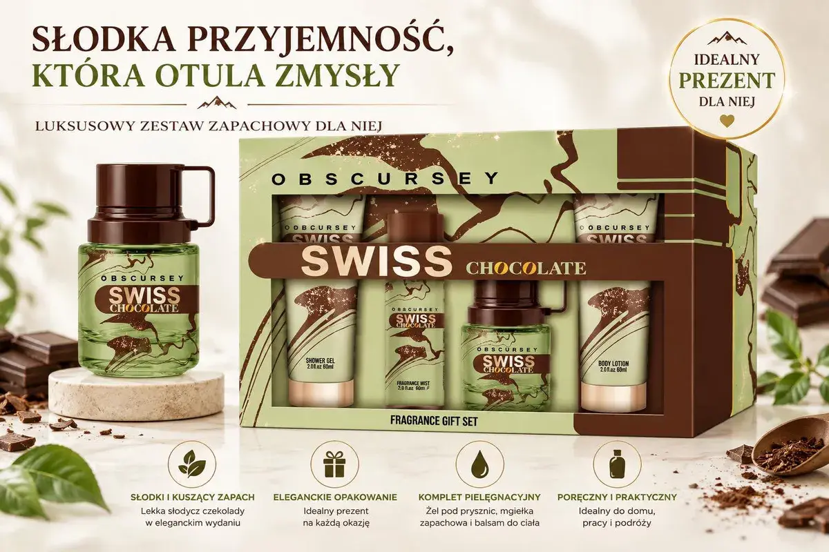 Obscursey Swiss Chocolate Zestaw Prezentowy Zapachowy dla Niej
