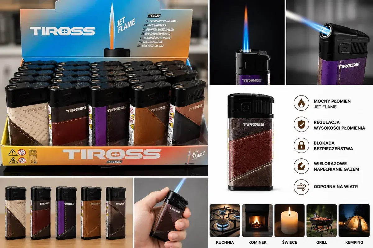 Zapalniczka Gazowa TIROSS TS1020 Jet Flame Mix Kolorów