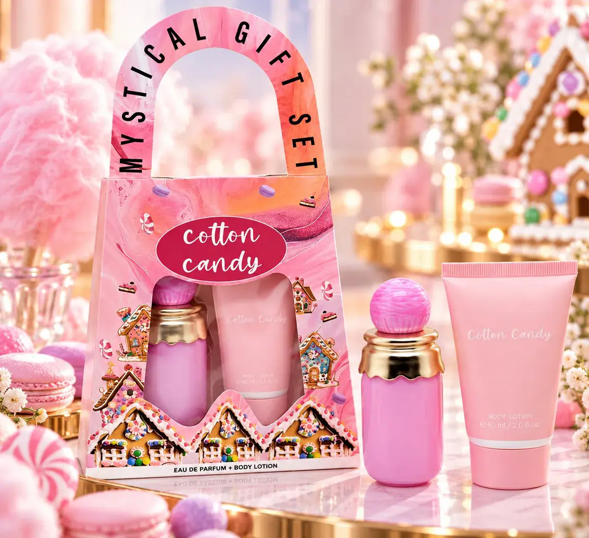 Zestaw Prezentowy Cotton Candy Perfumy 30ml Balsam 60ml Różowy