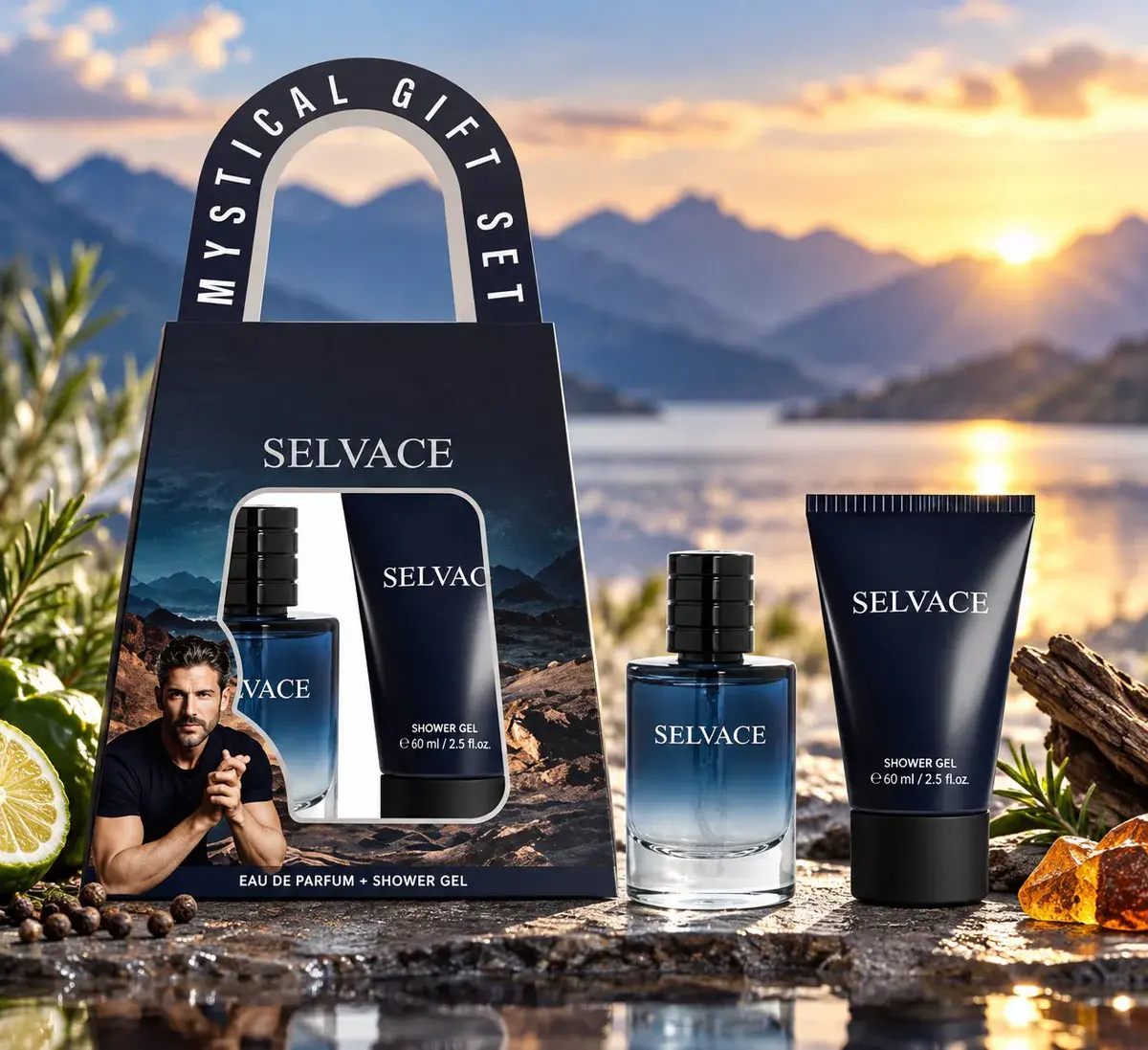 Zestaw Prezentowy Selvace Perfumy 30ml i Żel pod Prysznic 60ml Granatowy