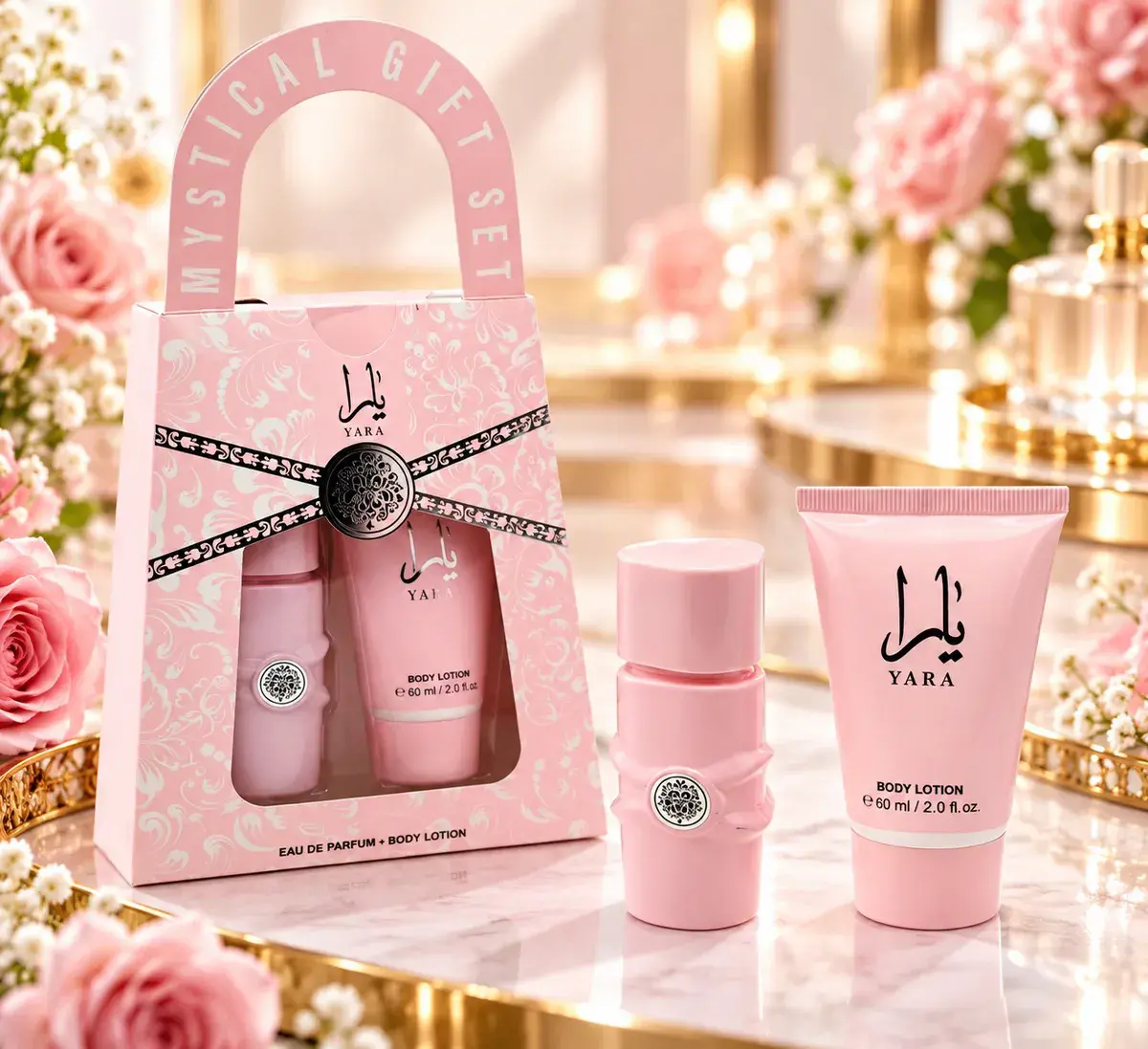 Zestaw Prezentowy YARA Perfumy 30ml i Balsam do ciała 60ml Różowy