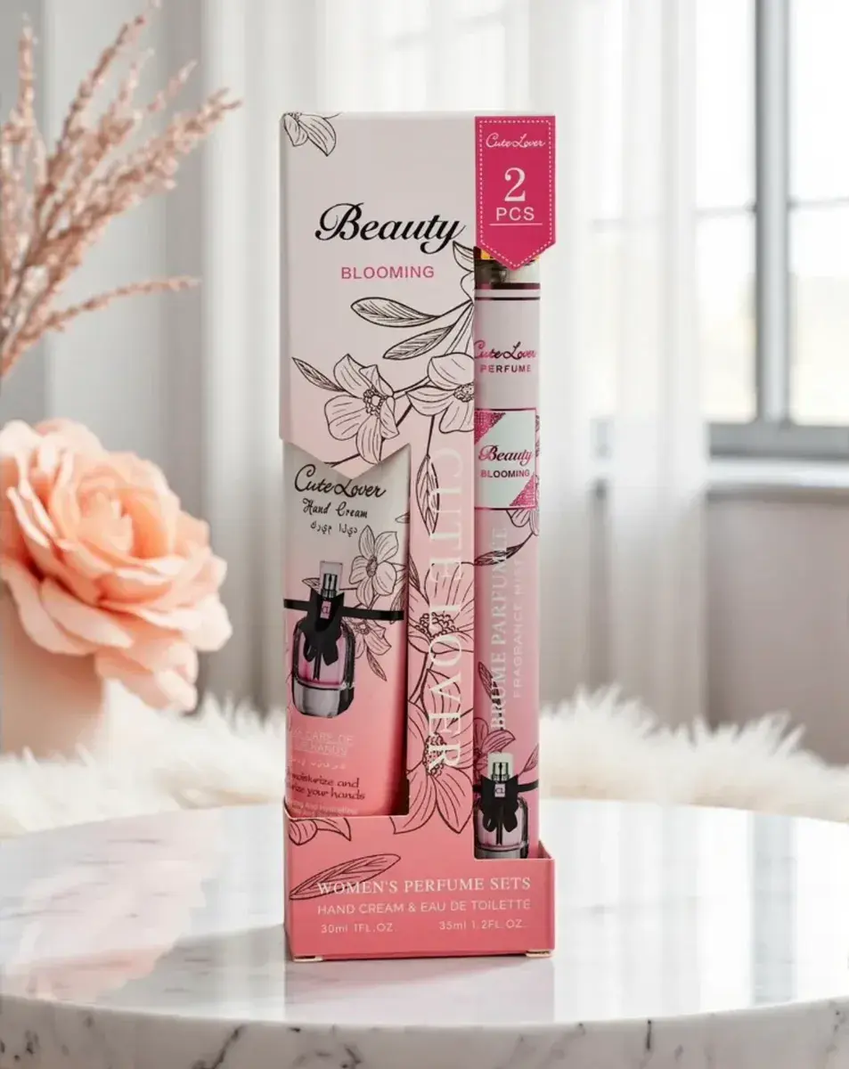 Zestaw perfumetki i krem do rąk Beauty Blooming różowy