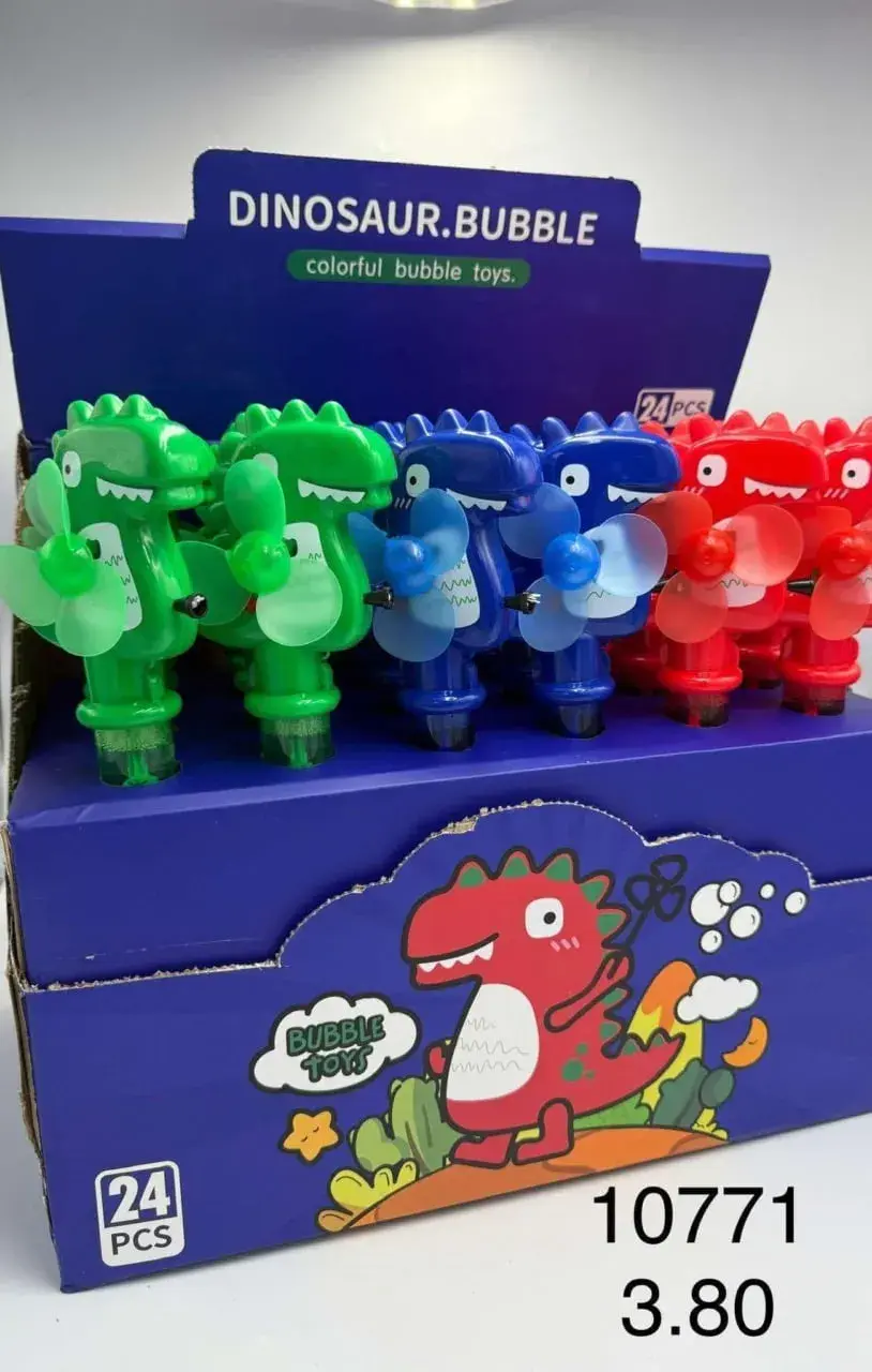 Bańki Mydlane Dinosaur Bubble z wiatraczkiem, mix kolorów, 24 szt.
