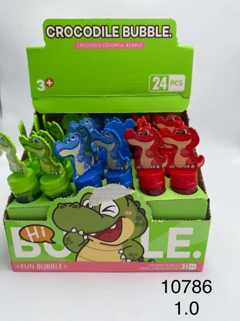 Bańki Mydlane Crocodile Bubble z Figurką Krokodyla, 48 szt. Mix
