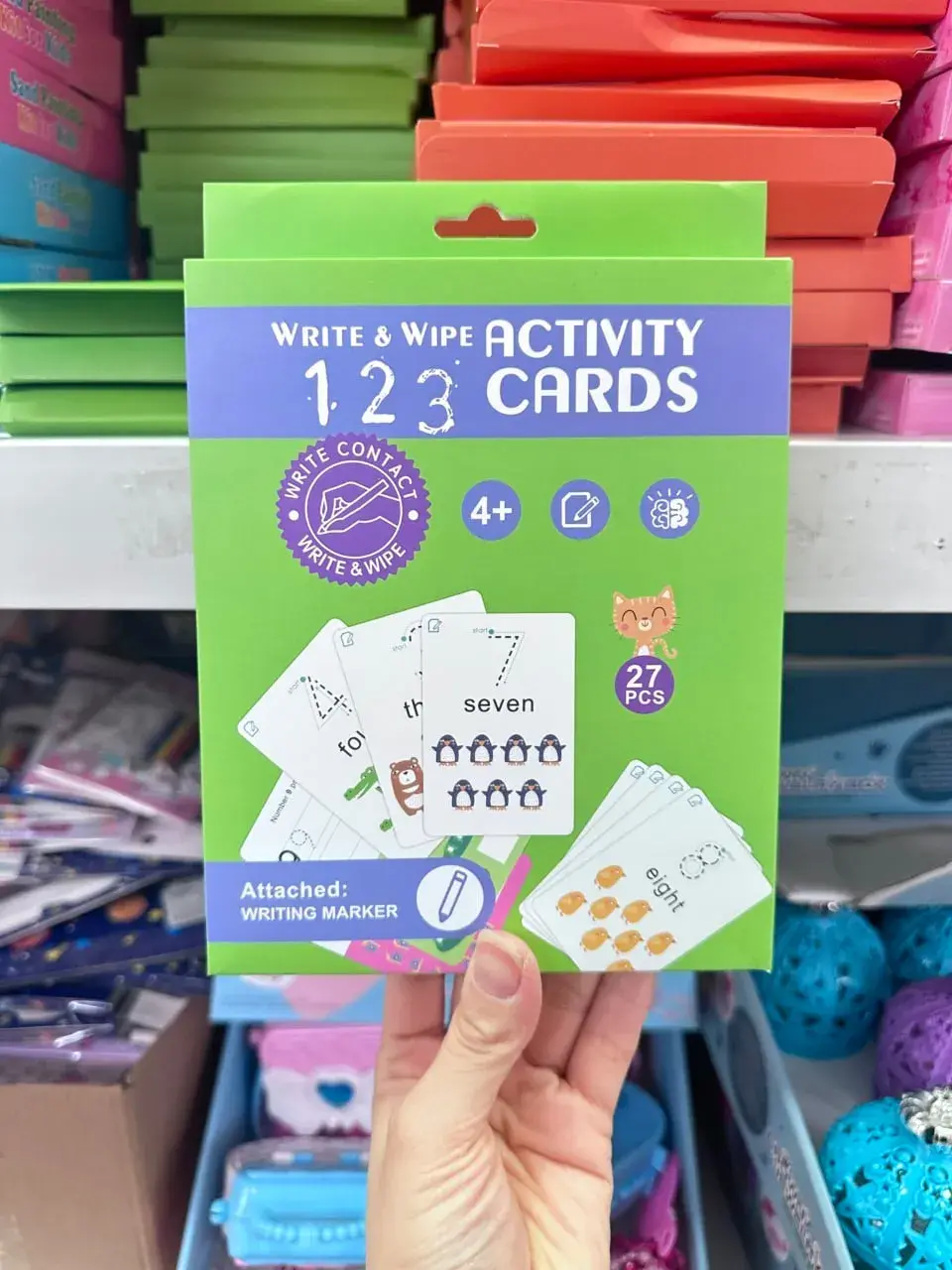 Zabawki Activity Cards 1 2 3 Pisz i Zmazuj - Zestaw 27 Kart