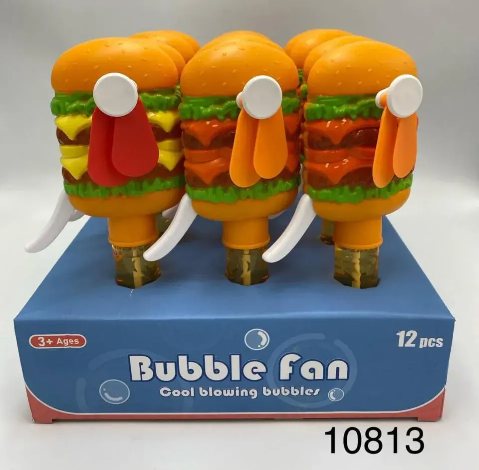 Zabawka Bubble Fan Wiatraczek do Baniek Hamburger 12 szt.