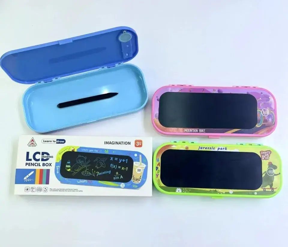 Piórnik z tabletem graficznym LCD Drawing Pencil Box, mix kolorów