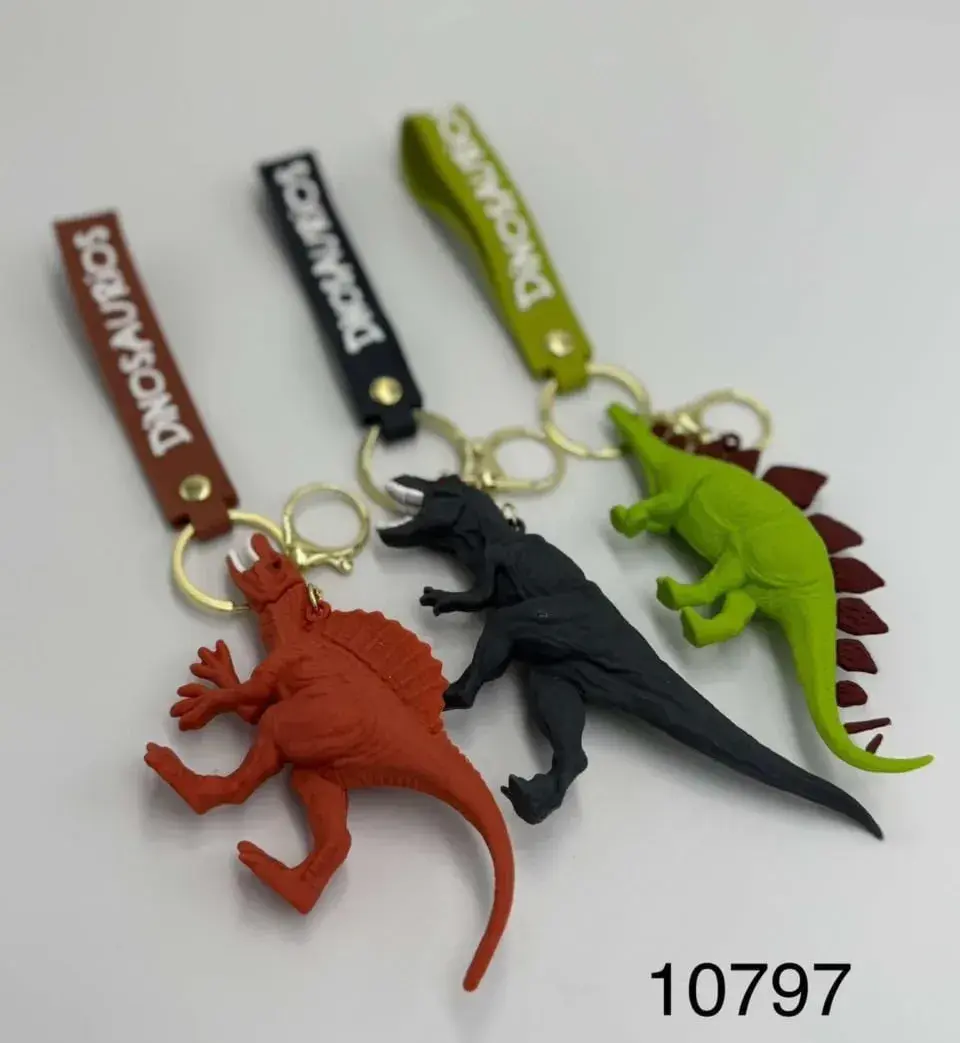 Brelok do kluczy dinozaur z paskiem DINOSAURS, mix kolorów